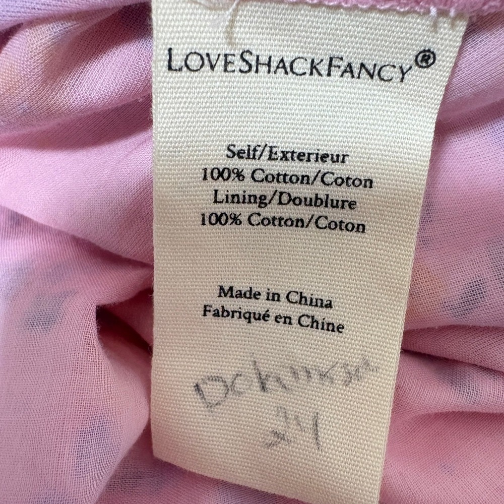 LoveShackFancy Luppa Pink Floral Smocked Mini Dress Puff Sleeve Size M - Picture 6 of 8